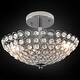preview thumbnail 10 of 11, Chrome Bowl-shaped Crystal Flush Mount Ceiling Fixture Chandelier - 11.8x11.8x8.7"