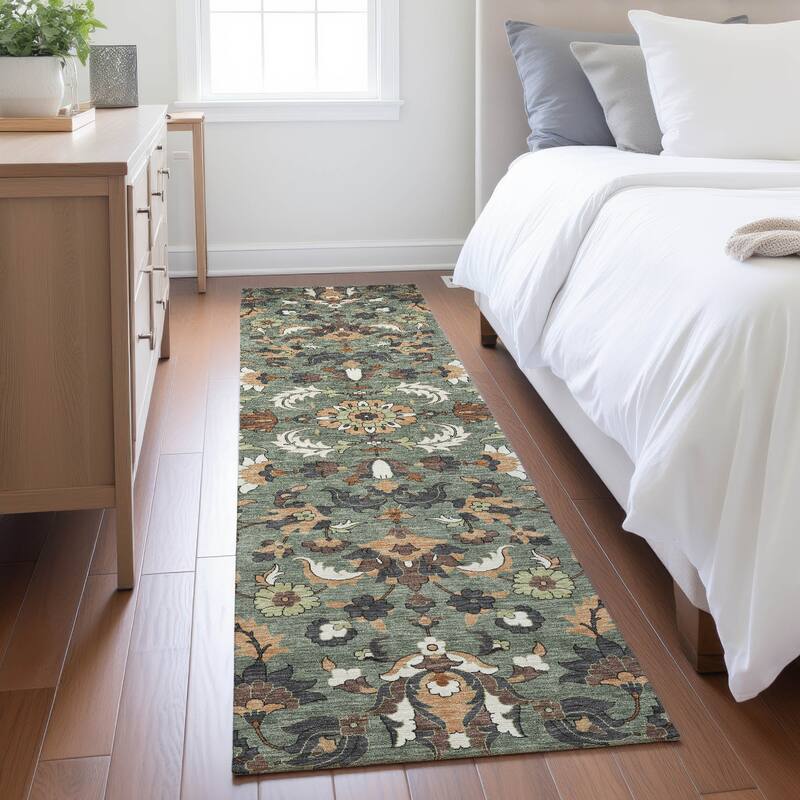 Machine Washable Indoor/ Outdoor Traditional Lanelle Chantille Rug