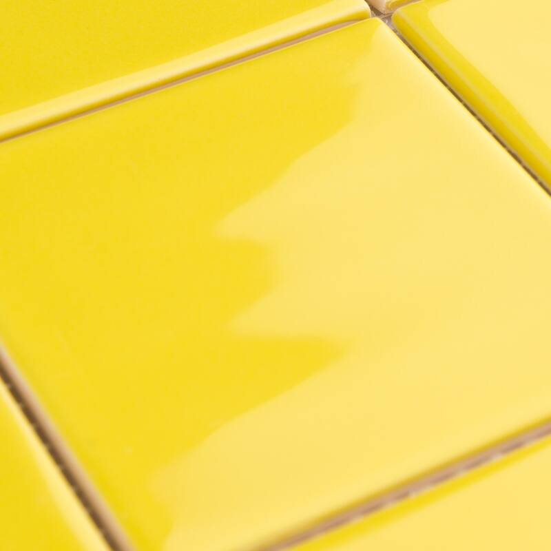 Merola Tile Twist Square Yellow Lemon 11-3/4" x 11-3/4" Ceramic Mosaic Wall Tile