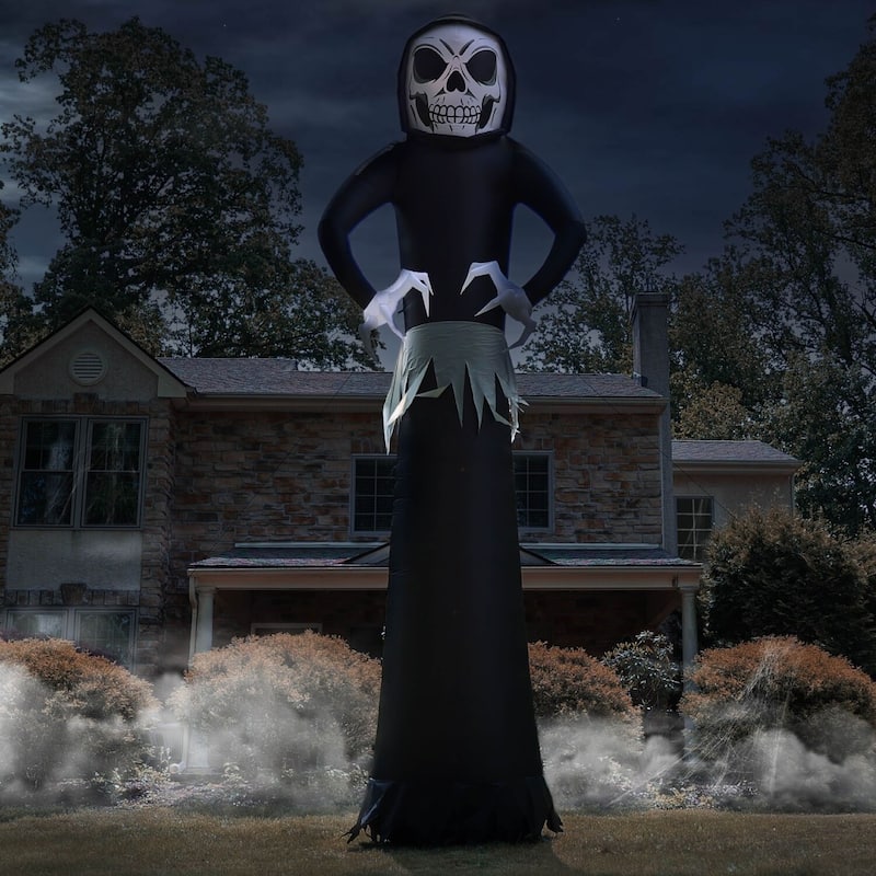 Haunted Hill Farm 20-Ft. Tall Pre-lit Inflatable Ghost Reaper - N/A