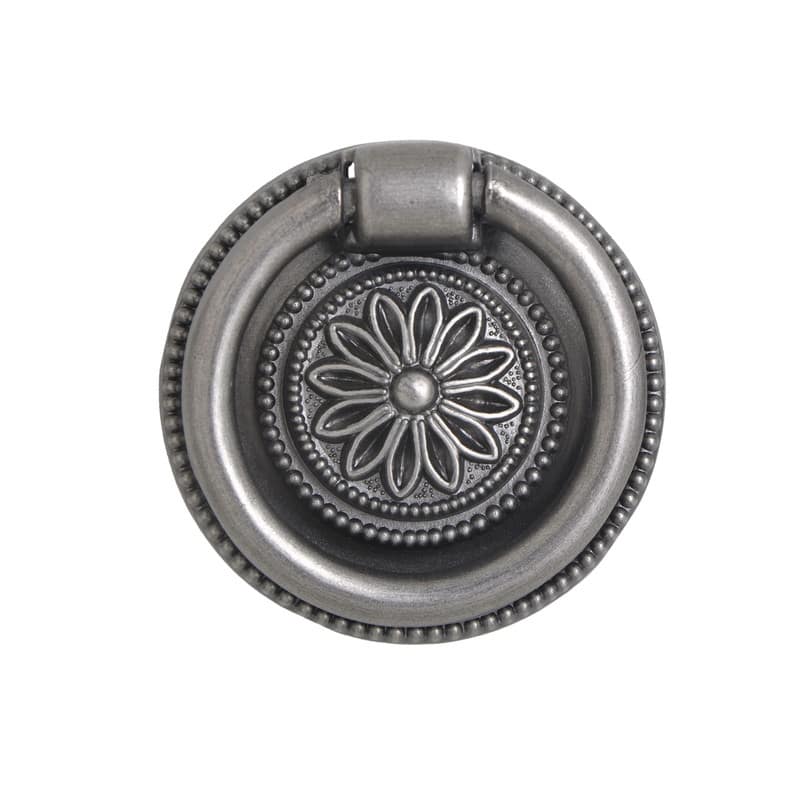 Utopia Alley Medici Cabinet Ring Pull Knob - Decorative Cabinet Pewter Drop Pull Knobs - Metal Drawer Pull Knobs 1 5/8"