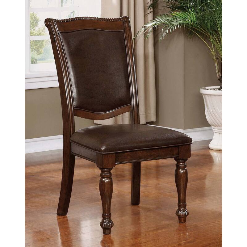 Set of 2 Leatherette Upholstered Side Chairs