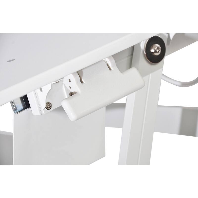 Rocelco 37.5 in. W White Deluxe Height Adjustable Standing Desk Converter Dual Monitor Riser with Gas Spring Assist System