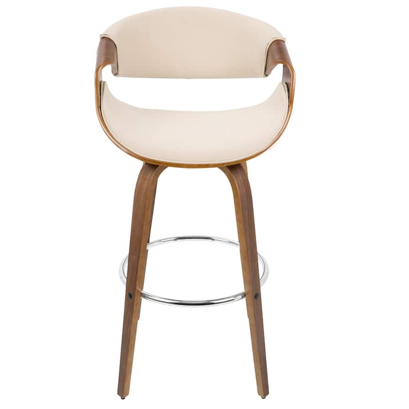 Carson Carrington Sauda 30" Fixed-Height Bar Stool with Bent Wood Legs and Round Footrest (Set of 2) - Cream