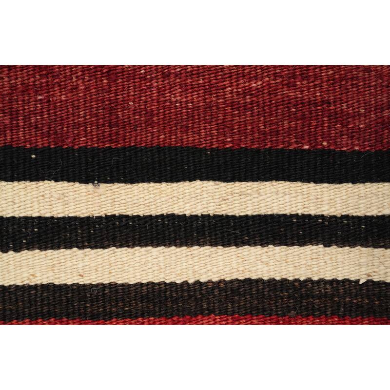 Hand Woven Oriental 100% Wool Carpet Southwestern Geometric Multi-Colored Kilim Area Rug - 10' 2'' X 5' 2''