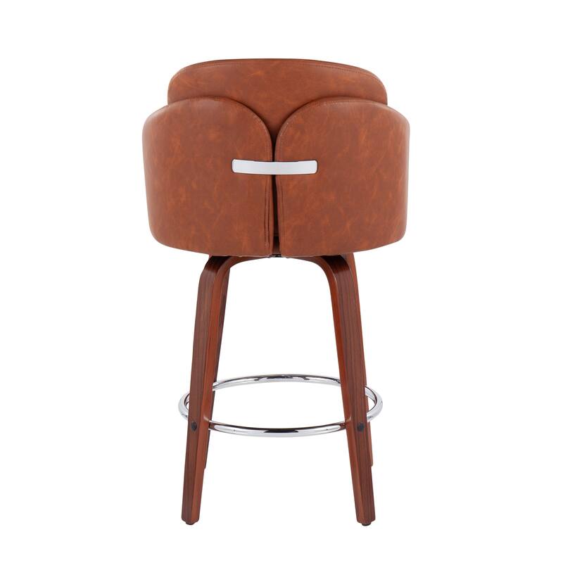 Dahlia Counter Stool with Walnut Wood (Set of 2)