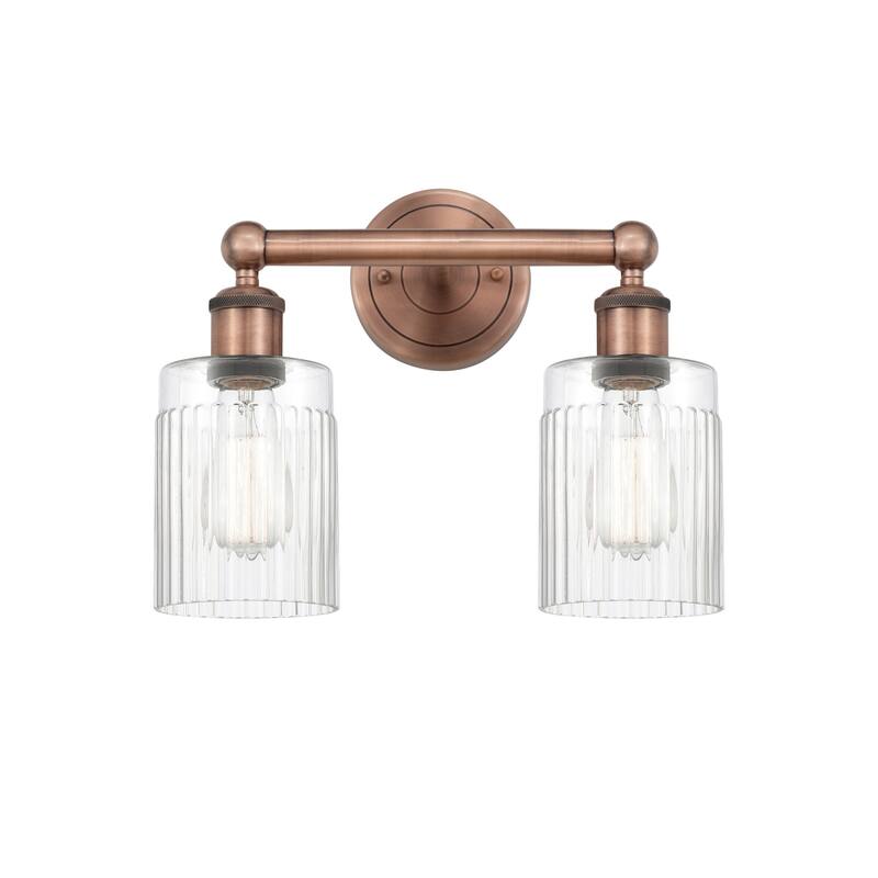 Innovations Lighting 616-2W-12-14 Hadley Vanity Hadley 2 Light 14" - Antique Copper / Clear