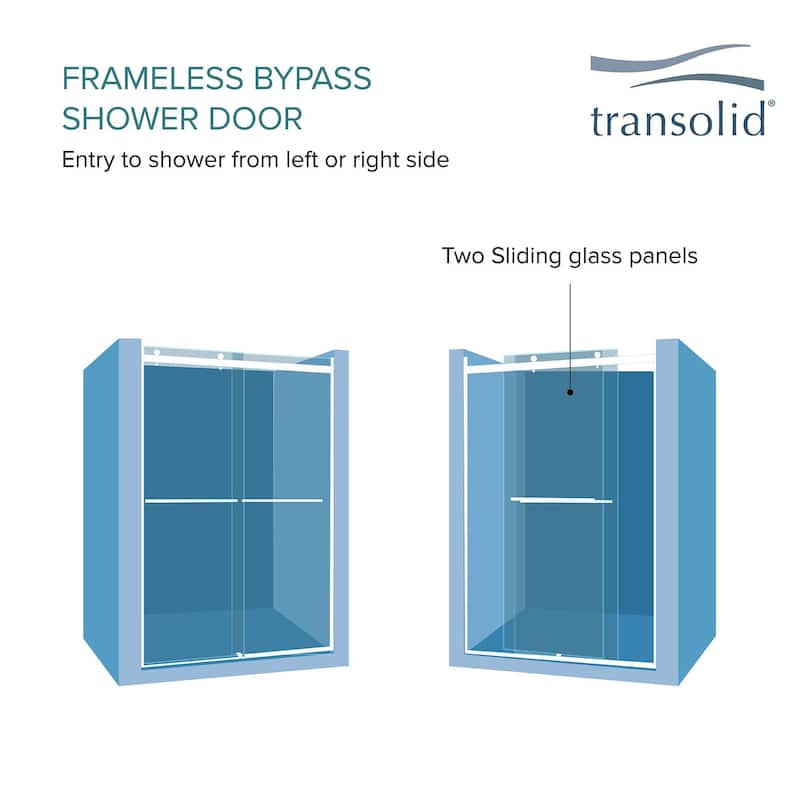 Transolid BRP608008C-J 80" High x 60" Wide Bypass Frameless Shower