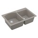 preview thumbnail 39 of 58, Karran Drop-In Quartz 33 in. 1-Hole 60/40 Double Bowl Kitchen Sink Kit