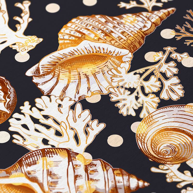 Indoor/ Outdoor Surfside Coral Shells Washable Rug New