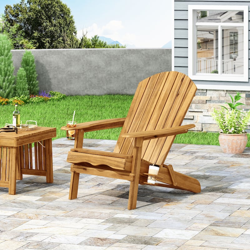 Bellwood Acacia Wood Folding Adirondack Chair by Christopher Knight Home