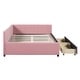 preview thumbnail 68 of 98, L-Shaped Backrest Daybed Upholstered Daybed Frame Classic Wood Slats Design with 2 Storage Drawers or Trundle, Full Size