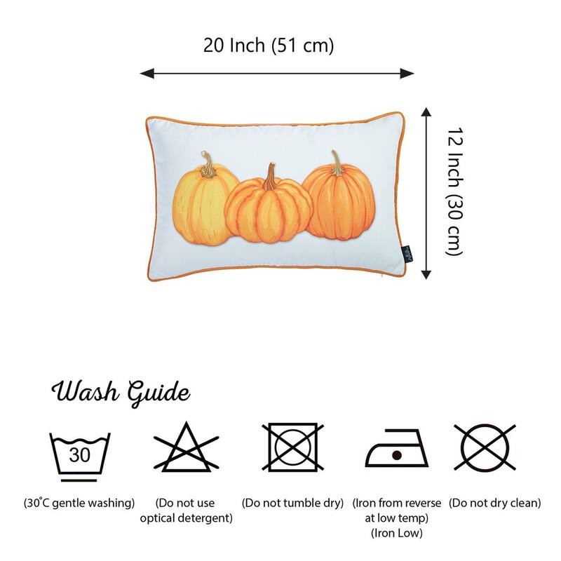 Fall Thanksgiving Decorative Throw Pillow Pumpkins Lumbar Set of 2