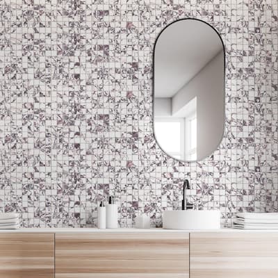 Merola Tile Touche 2" Square Rubis 11-3/4" x 11-3/4" Porcelain Floor and Wall Tile - (1 Tile)