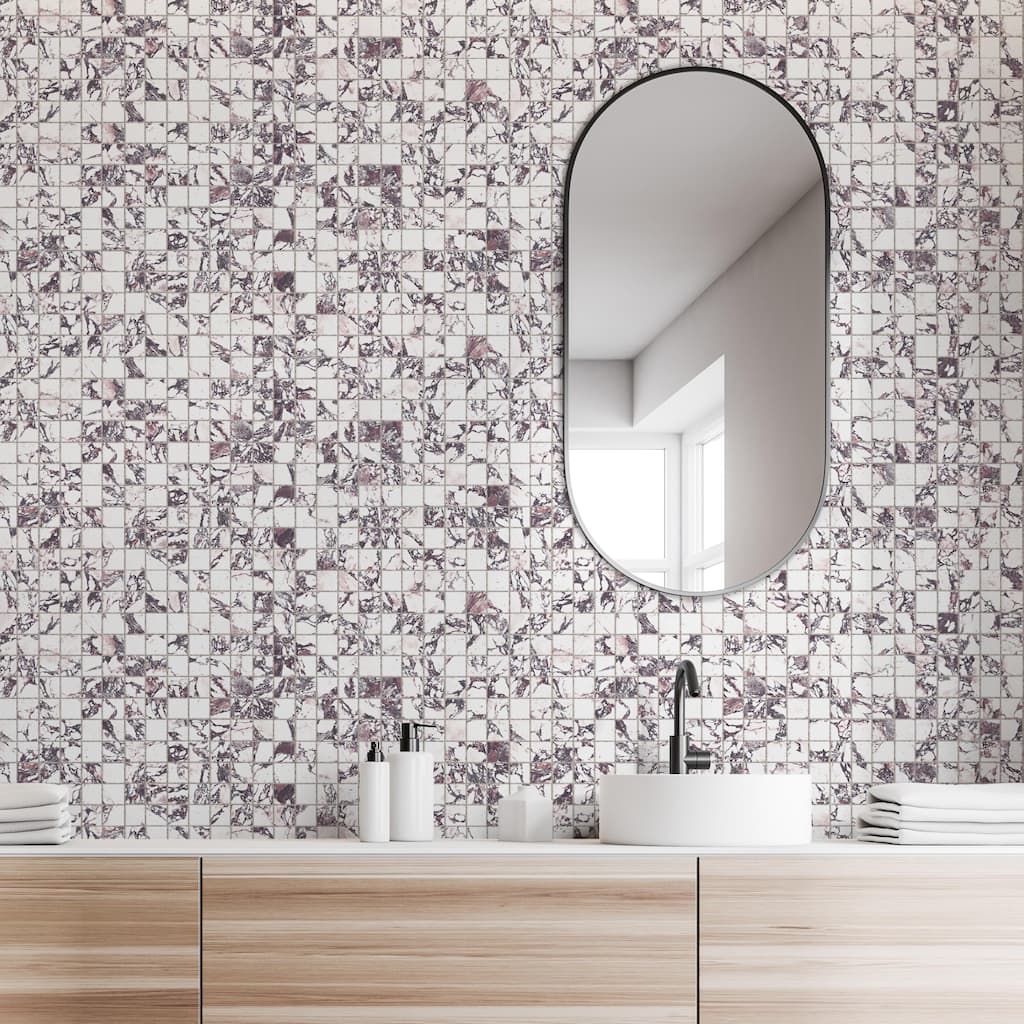 Merola Tile Touche 2" Square Rubis 11-3/4" x 11-3/4" Porcelain Floor and Wall Tile - (1 Tile)