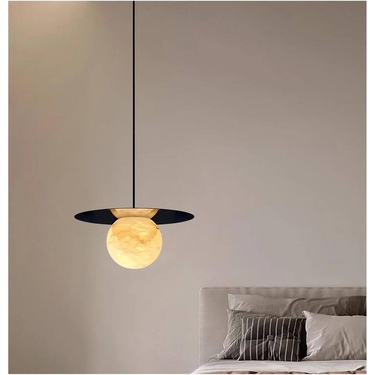 KAYLA Alabaster Pendant Light - Nordic Modern Brass Hanging Lamp