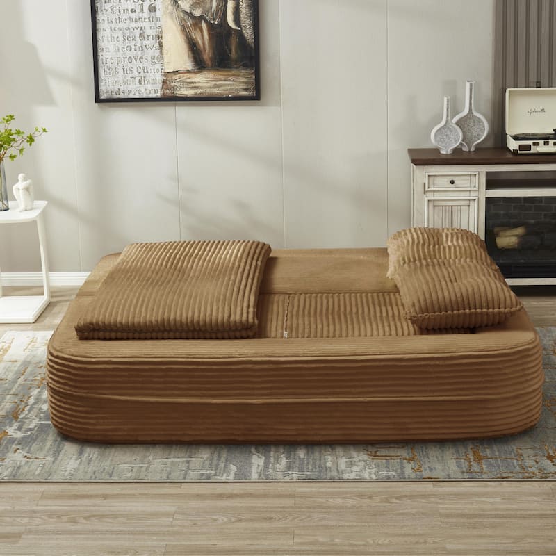 Sofa Bed With Independent Chaise Lounge And Functional Blanket,Convertible Sofa Bed,King Size Bed,Deep Seat