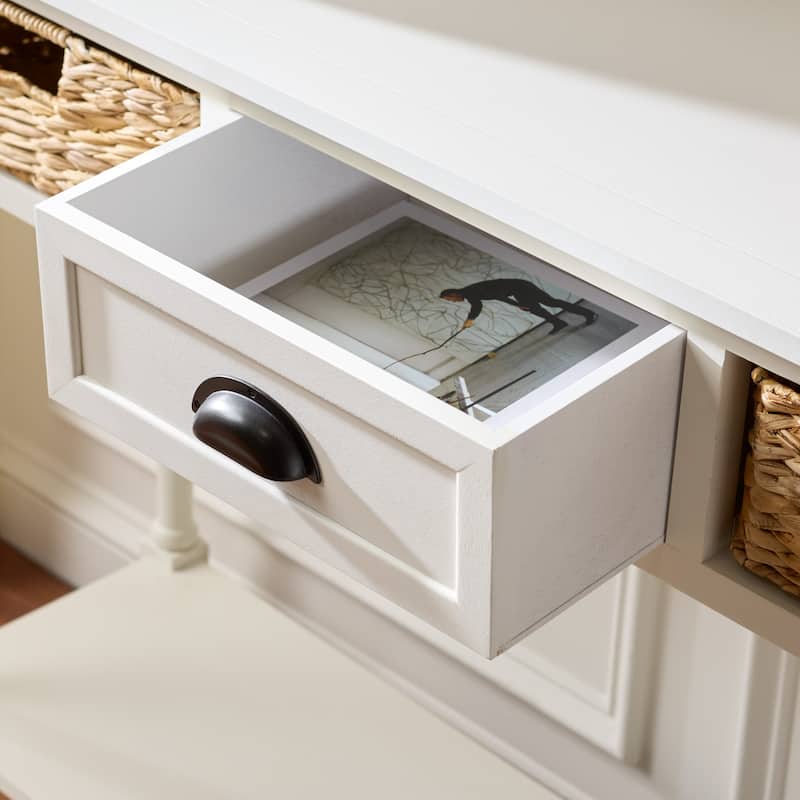 SAFAVIEH Evalena Distressed Black Console Storage Table - 44.5" x 13.4" x 31.5" - 45"W x 13"D x 32"H