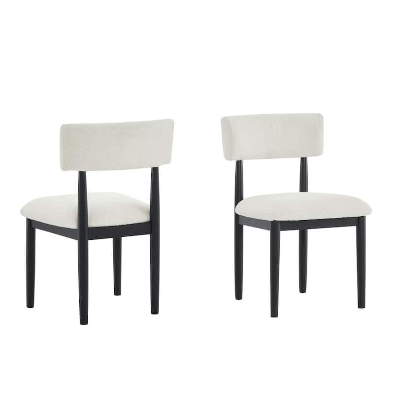 Modern Minimalist Boucle Upholstered Dining Chairs, Set of 2