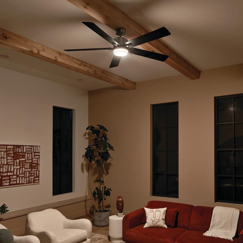 Kichler Lighting Lucian Elite XL 60 inch Integrated LED Indoor Polished Nickel Ceiling Fan