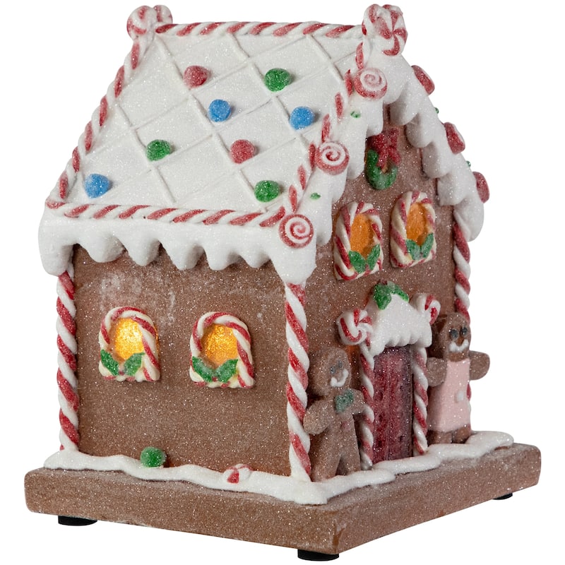 7.5" Pre-Lit LED Gingerbread Candy House Christmas Decoration