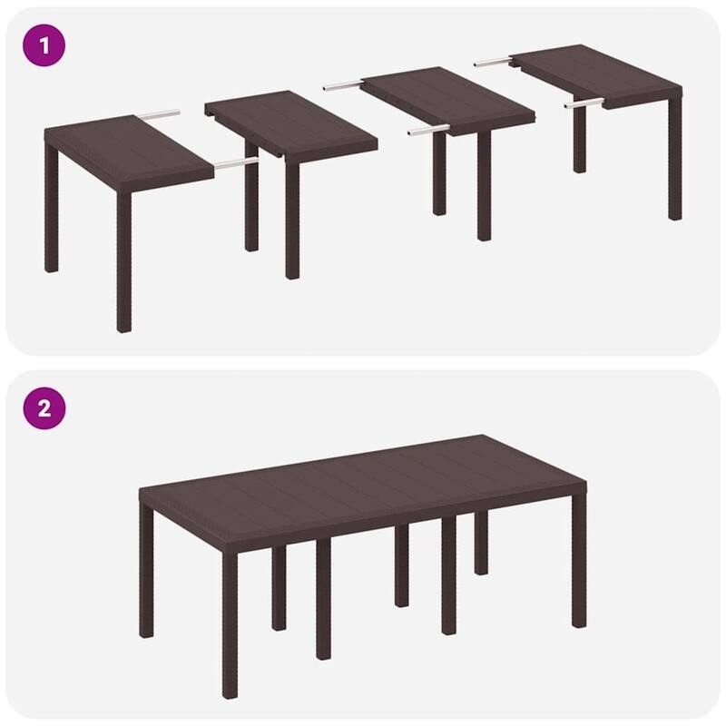 vidaXL Garden Table Anthracite/Brown poly rattan