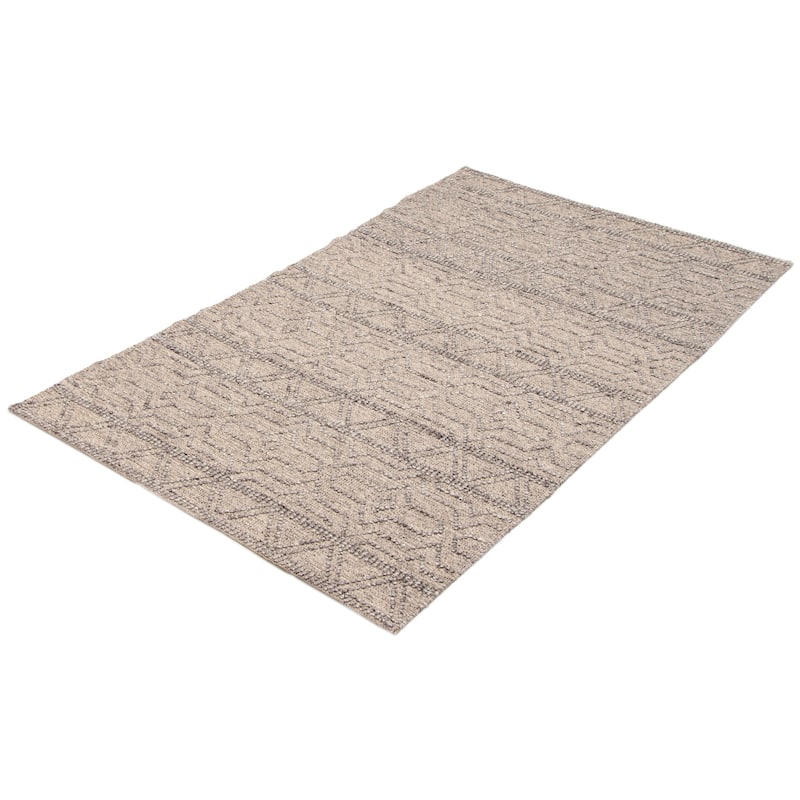 ECARPETGALLERY Braid weave Sienna Grey Wool Rug - 4'11 x 8'0