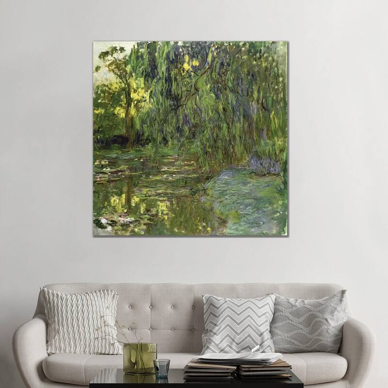 iCanvas "Weeping Willows, The Waterlily Pond at Giverny, c.1918 " by Claude Monet Canvas Print