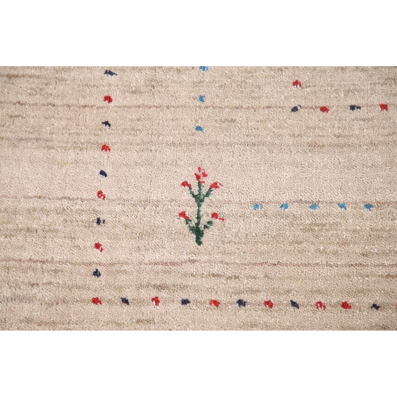 Striped Gabbeh Indian Area Rug Handmade Wool Carpet - 7'10"x 9'9"