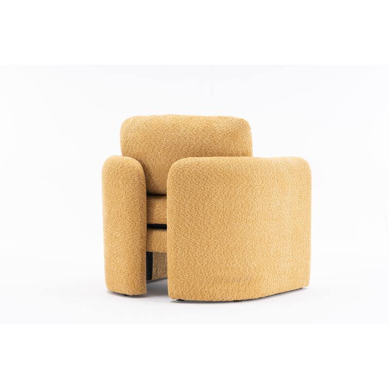 Chenille Round Corner Accent Chairs with Ergonomic Support and Tool-Free Assembly