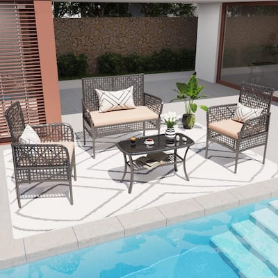 4 Pieces Outdoor Patio Furniture Set