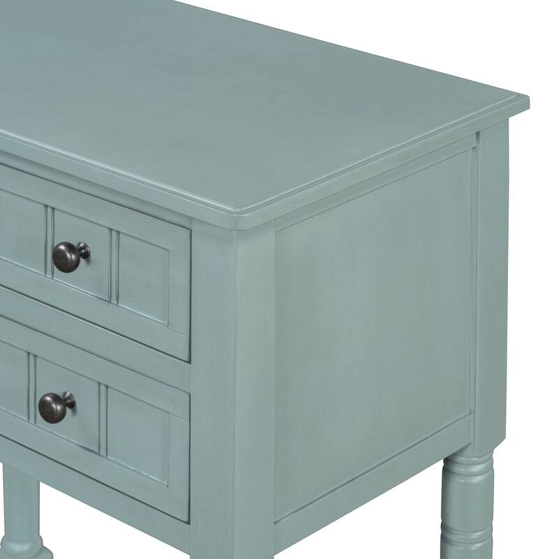 23.7" Classic Console Table with Three Storage Drawers and Bottom Shelf