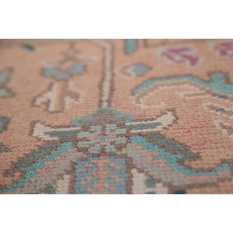 Geometric Tabriz Persian Vintage Area Rug Handmade Wool Carpet - 9'7"x 12'5"