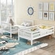preview thumbnail 3 of 6, Twin-Over-Twin Stairway Bunk Bed, Can Be Divided into Two Individual Bedframe, Solid Wood Bedfram w/Storage Stairs & Guard Rail