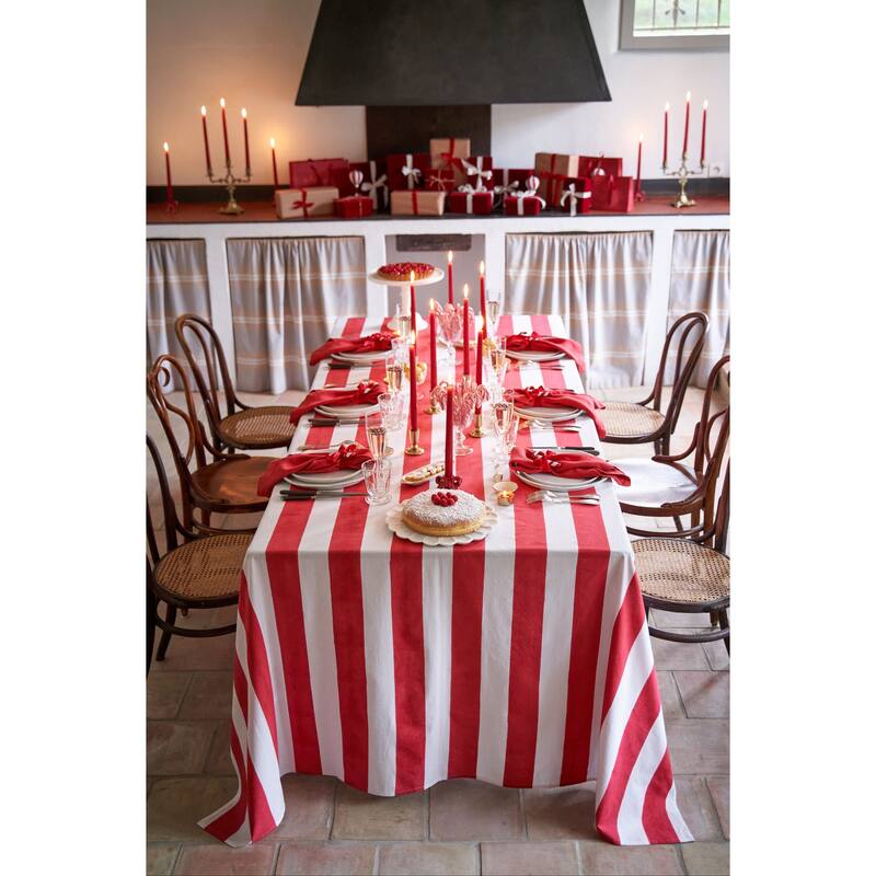 Couleur Nature St. Tropez Tablecloth - Blue Stripes - 59" x 59"