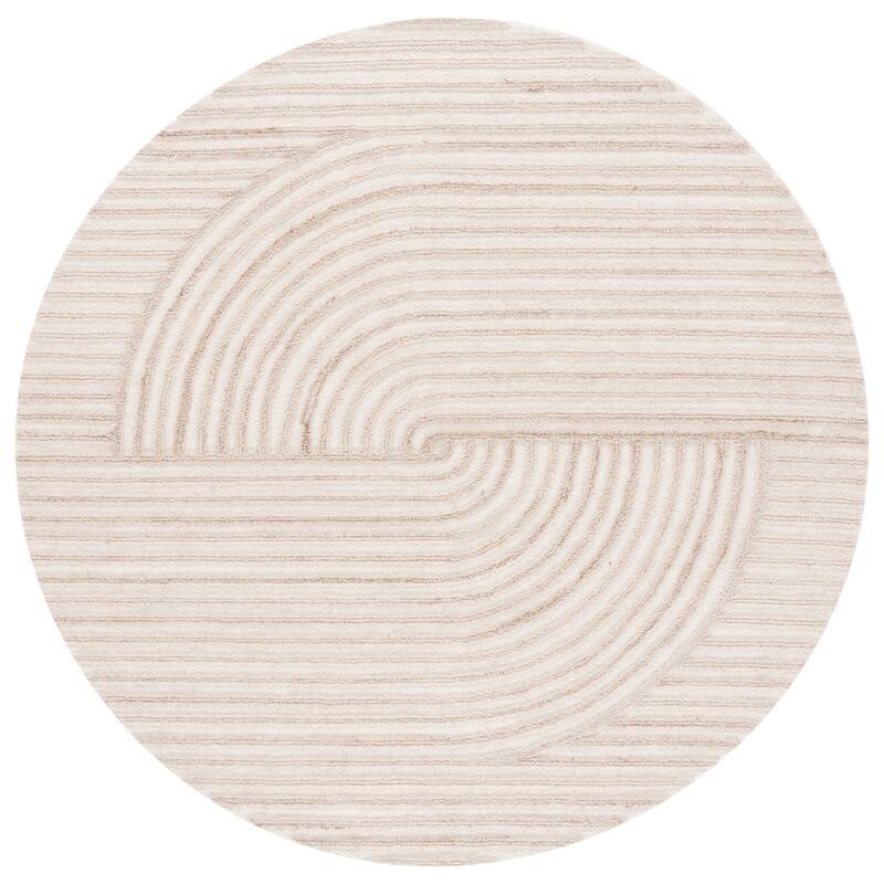 SAFAVIEH Handmade Southampton Katherin Casual Rug - 6' Round - Beige/Ivory