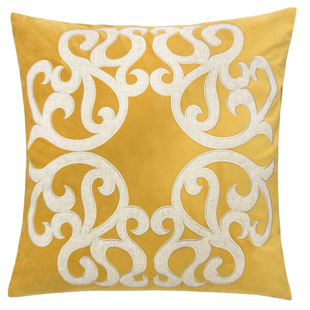 Vintage Vine Pattern Throw Pillow with Velvet Cover 20x20 Inches