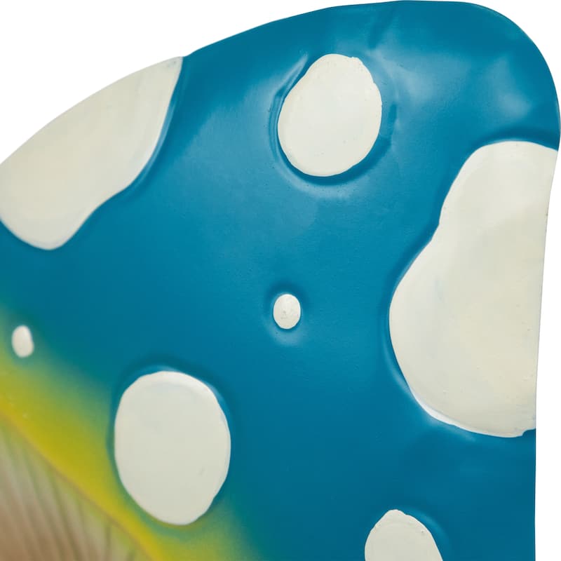 Double Spotted Mushrooms Outdoor Garden Stake - 16" - Blue and Green