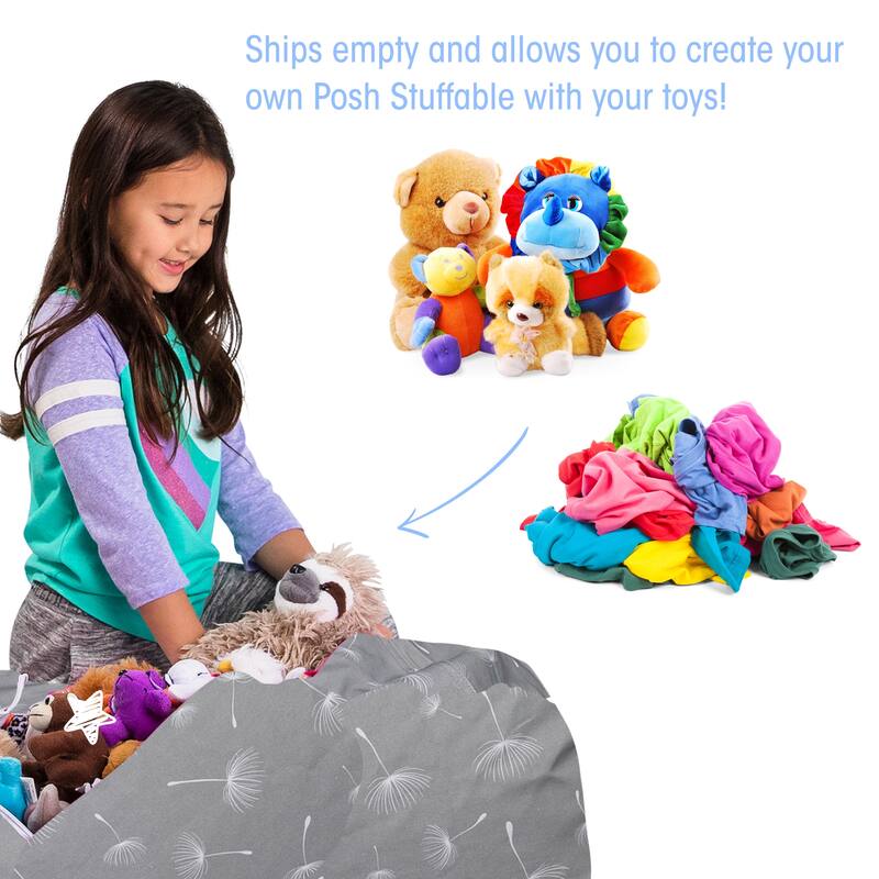 Kids Bean Bag Chair Cover Stuffed Animal Storage or Toy Organizer