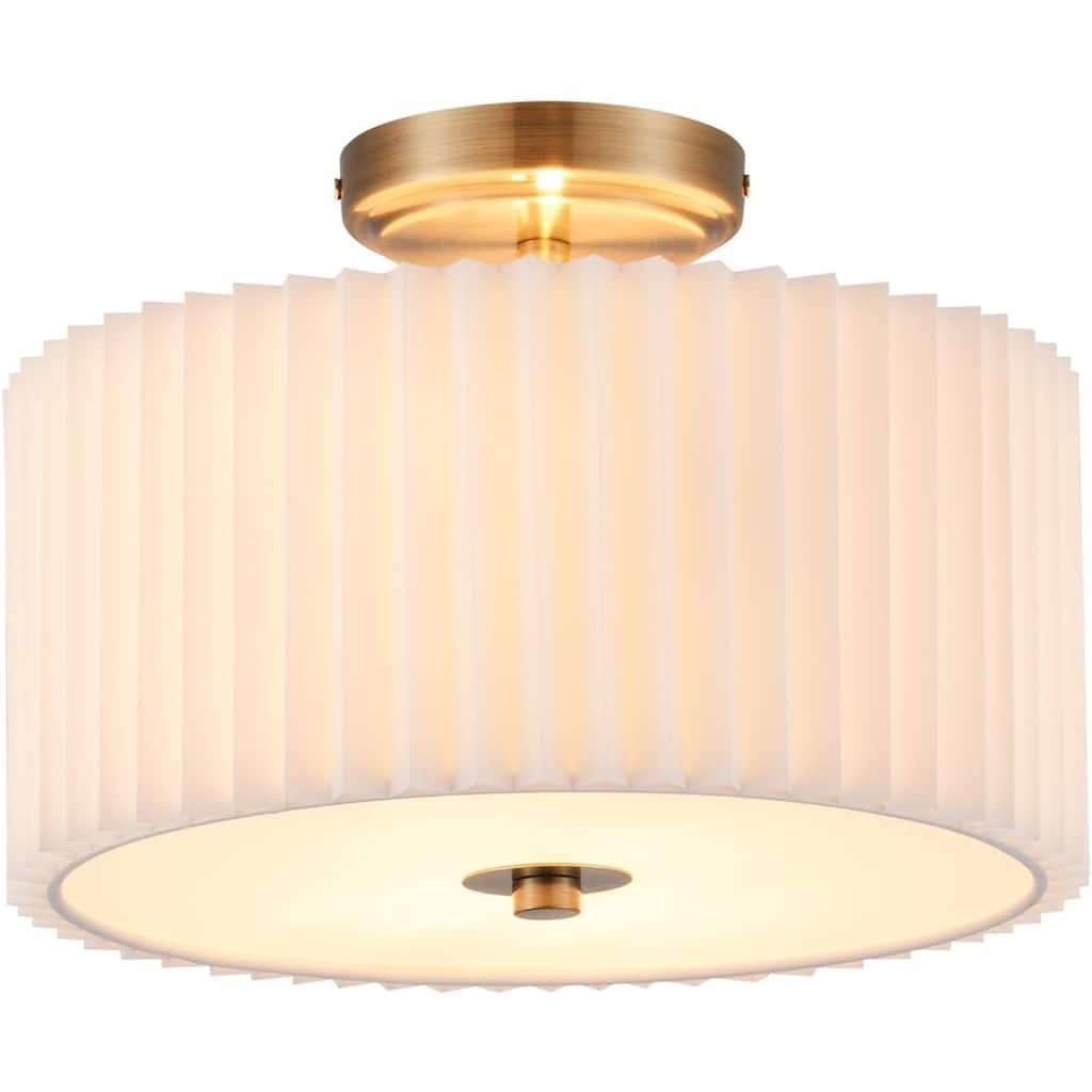 2-light drum light bronze bedroom light fabric, metal ceiling light