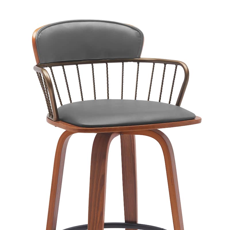 Willow Upholstered Wood Swivel Counter or Bar Stool