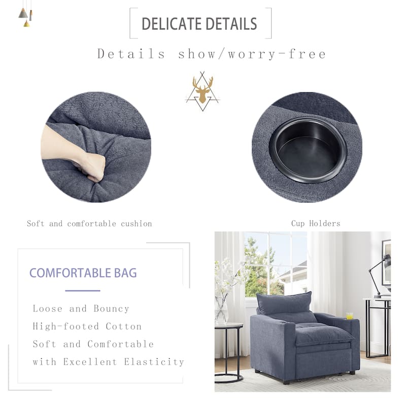 Convertible Sofa Bed Sleeper Couch - Grey