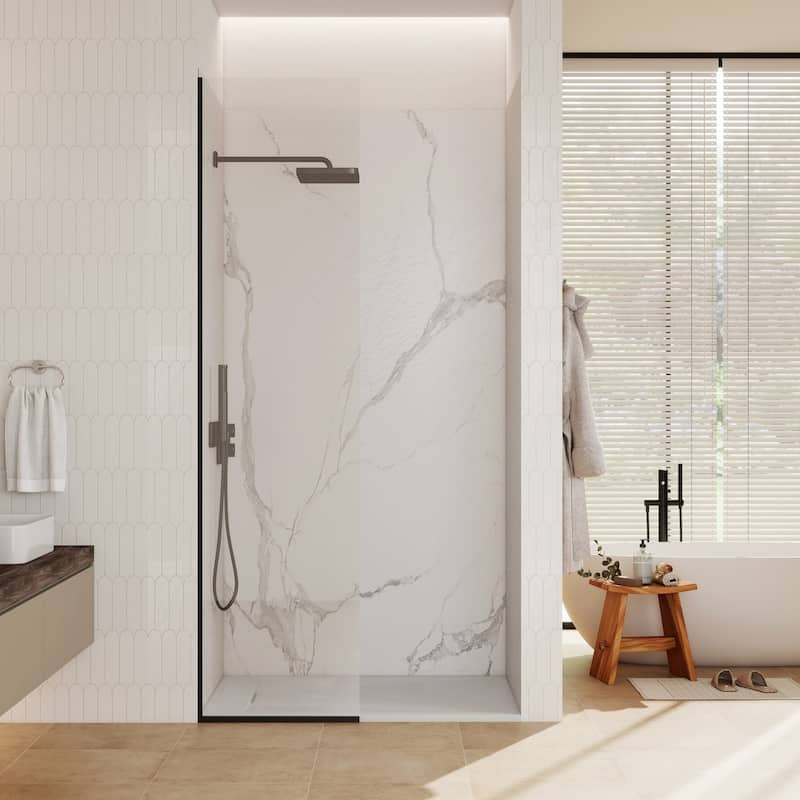 SMC Alcove Shower Pan Base with Reversible Drain, Low Profile, Wheelchair Access, Slip-Resistant, cUPC Certified