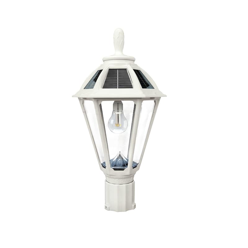 Polaris Bulb Black Solar 3' Fitter Post Light with Pier or Wall Sconce
