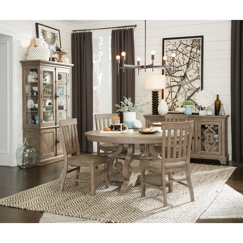 Magnussen Home Tinley Park Dove Tail Grey 48" Round Dining Table - 48''W x 48''D x 30''H