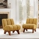 preview thumbnail 8 of 47, Art Leon Set of 2 Comfortable Armless Accent Chair Sectional Yellow