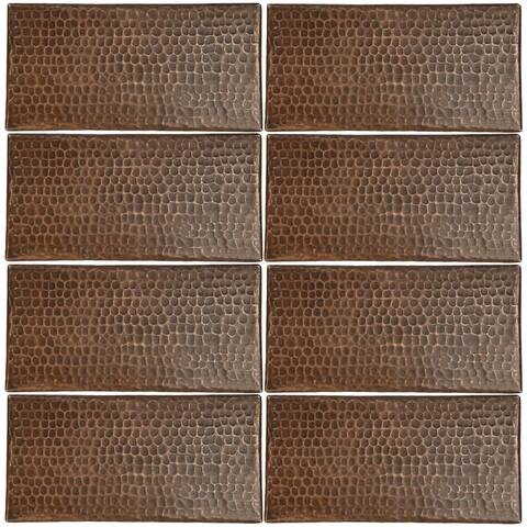 Premier Copper Products Package of Eight 4" x 8" Hammered Copper Tiles