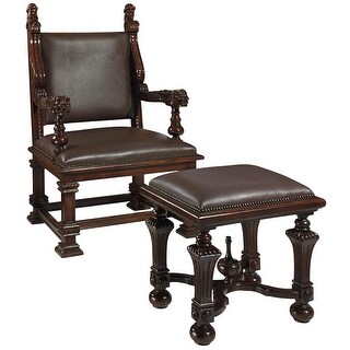 Cumberledge Stool Design Toscano Lord Cumberland's Throne Chair and Foot Stool - Bed Bath ...