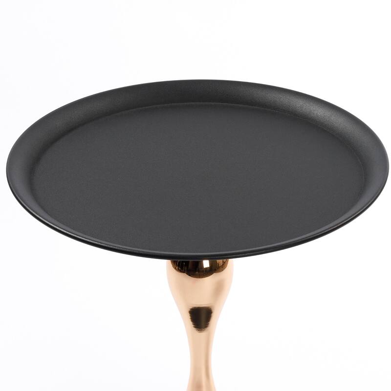 Mermaid Tail End Coffee Table Round Side Table, Modern Metal Pedestal Table, Minimalist Accent Table For Small Spaces