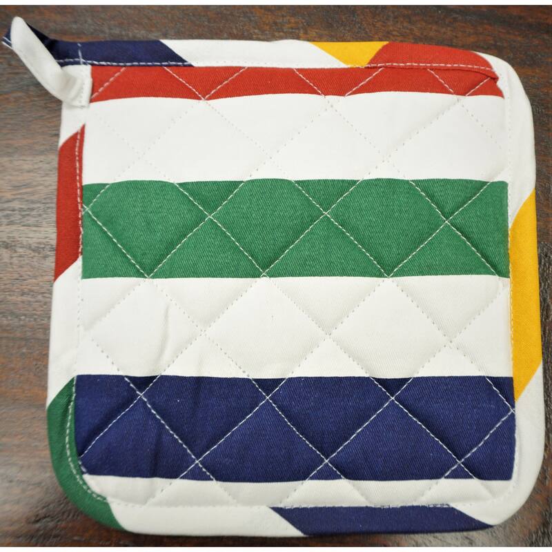 Home & Manor Kitchen Chef Red&Yellow Stripe Potholder Bed Bath